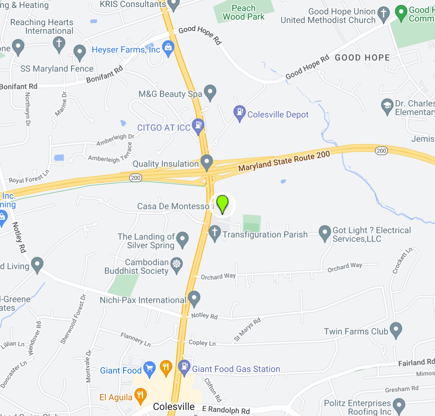 Map of Casa De Montessori School